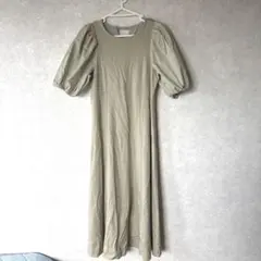 Apuweiser-riche ボリュームスリーブカットワンピース （黄緑）