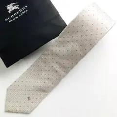 バーバリーブラックレーベル ネクタイ ドット柄 シルバー