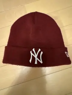NEW ERA ニット帽 ボルドー　ビーニー
