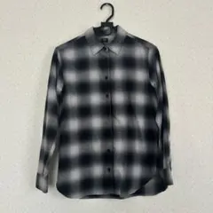 大人気！ユニクロ チェックシャツ（長袖）ブラック S