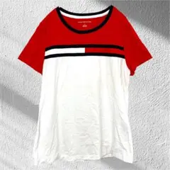 TOMMY HILFIGER 半袖Tシャツ 【M】 赤/白 コットン100%