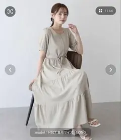 BLUEEAST ハートネックティアード半袖ワンピースのサムネイル