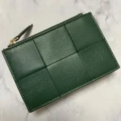 【新品未使用】スマートな財布　羊革　フラグメントケース　イントレチャート　緑