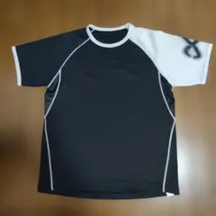 CW-X ラグランスリーブ Tシャツ 黒/白