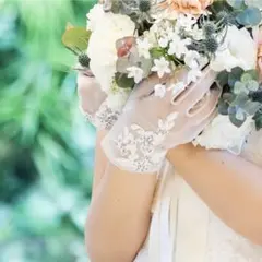 ウェディンググローブ&ベール　２点セット