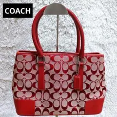バッグ COACH Vintage Signature Red Handbag 8K05 COACH Vintage Signature Red Handbag 8K05 - メルカリ