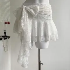 SHEIN ホワイト レース フレア ミニスカート Mサイズ