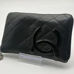CHANEL シャネル カンボンライン 長財布 ブラック ギャランティ付きのサムネイル