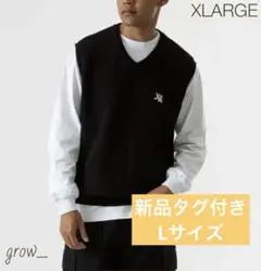 【新品タグ付き】XLARGE ニットベスト Lサイズ　ブラック