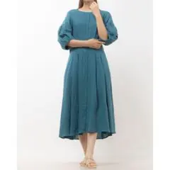 美品　DAMA collection ナチュラルリネンバルーンスリーブワンピースのサムネイル