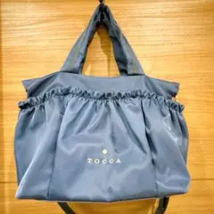 トッカ トートバッグ ネイビー 2WAY マザーズバッグ トートバッグ フリル