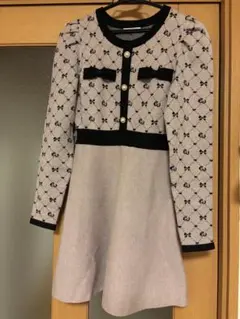 evelyn モノグラムニットop ワンピース‪‪ ピンク‪‪