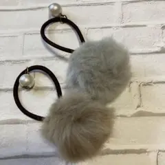 ファーヘアゴム　2つセット