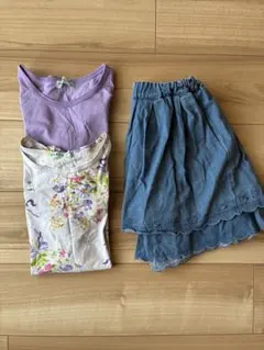 hakka kids Tシャツ、カットソー、mezzo pianoデニムスカートのサムネイル