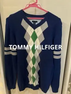 TOMMY HILFIGER ネイビー セーター メンズＭ位　海外品