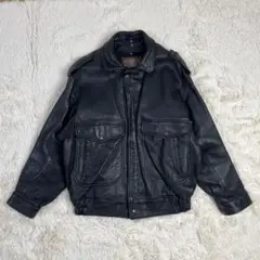 80〜90s フランス製 A-2 フライト レザー ジャケット　ラムレザー 肉厚のサムネイル