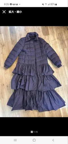 レッドバレンティノ　ロングダウン　ピンクチェック