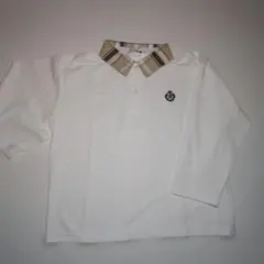 【新品·匿名配送】ホワイト チェック柄襟 ポロシャツ