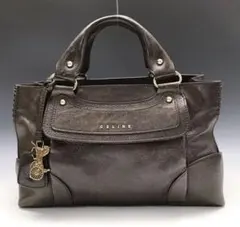 CELINE ブギーバッグ 馬車チャーム レザー ハンドバッグ 青 - メルカリ
