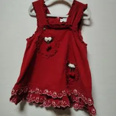 赤いフリルワンピース 95cm未満