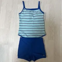 LACOSTE 水着 11Lセパレート ボーダータンキニブルーレディース