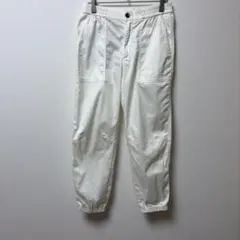 ユニクロ コットンストレッチジョガーパンツ Mサイズ ホワイト 白 美品のサムネイル