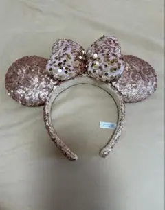 ディズニー ミニー ピンク ローズゴールド スパンコール カチューシャ TDR