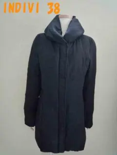 インディヴィ ダウンコート 38（M）ボリューム襟　ロングダウン