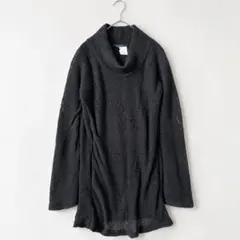 LIMI feu リミフゥ 透かし編み レイヤード ロングニット 黒 Ｓ