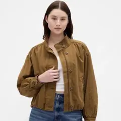 gap ツイルバブルジャケット L ブラウン