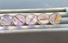 ど*☆様 【天然石ビーズ 粒売り】アメトリン 約14mm前後 色淡 5粒セット