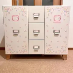 【希少】ハローキティ ミニバラ 木製 マルチチェスト 家具 01年製 平成レトロのサムネイル