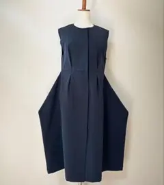 新品タグ付き☆abanicos アバニコ　ロングジレ　ワンピース　2way 紺色