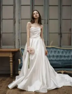 ドレスプロダクション　ミカド風サテン ベアトップドレス