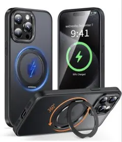 iphone 15promax用ケース magsafe対応　360°回転スタンド