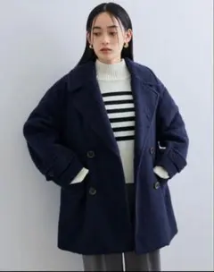 ビス⭐︎シャギーミディ丈⭐︎ピーコート ネイビーMサイズ