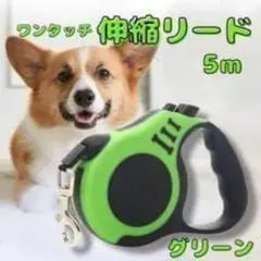 ワンタッチ 伸縮リード 5m 小型犬 中型犬 軽量 散歩 リード ペット用品