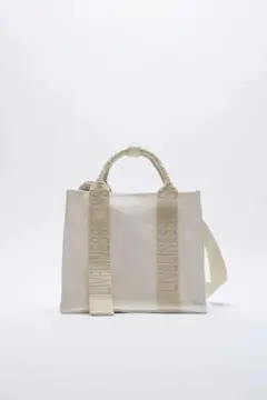ZARA ロゴストラップ キャンバス ミニトートのサムネイル