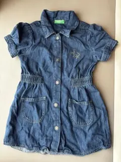 BENETTON デニムワンピース 半袖　98cmのサムネイル