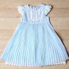 【美品】any FAM エニィファム 120 ワンピース 水色 プリーツ