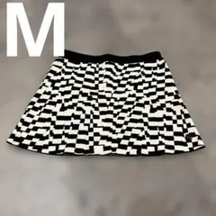 デサントゴルフ　ニットスカート　格子柄　黒　白　Mサイズ