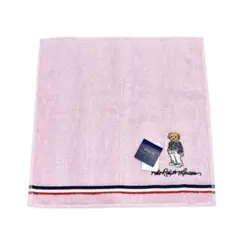 POLO タオルハンカチ ポロベア ベア刺繍 ピンク