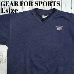 アメリカ古着　スウェット　Vネック GEAR 刺繍プリント　アメリカ　シティ