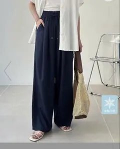 新品 GeoRA ワイドパンツ イージーパンツ ネイビー