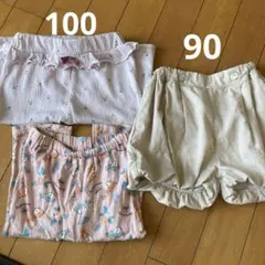 女の子　パンツ　90cm 100cm 3点セット　ドキンちゃん　薄手