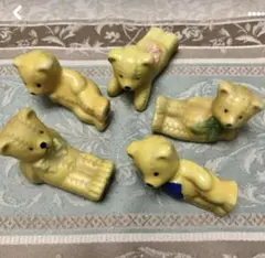陶器 テディベアの箸置き5個セット