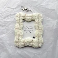 B8 トレカケース Pocket┊グラフチェック柄 ベージュ パンチニードル