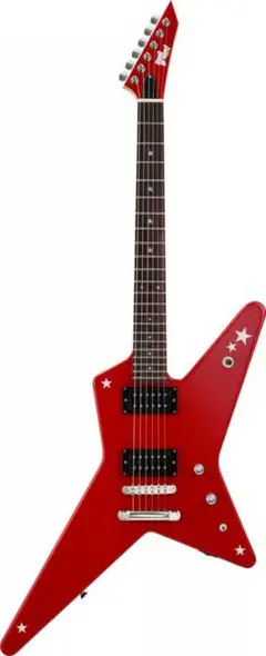 不明 ランダムスタータイプ ミラーピックガード レッド 変形ギター ESP