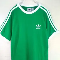 アディダスオリジナルス　Tシャツ　刺繍ロゴ　3ストライプ　トレフォイル　リンガー