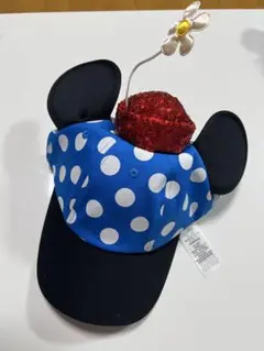 ミニー耳付き水玉キャップ